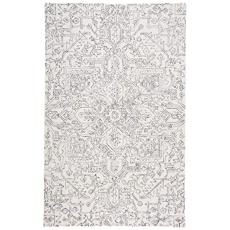 Image 2 Belfort 8698778 5&#39;x8&#39; Ivory and Gray Medallion Area Rug
