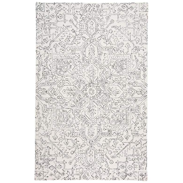 Image 2 Belfort 8698778 5'x8' Ivory and Gray Medallion Area Rug
