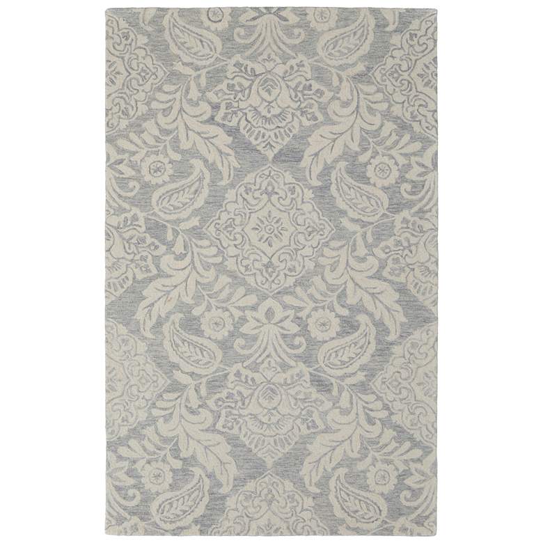 Image 1 Belfort Transitional Medallion Hand Tufted Blue Area Rug 8776F