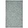 Belfort Modern Minimalist Rug, Geometric Floral, Teal Blue,