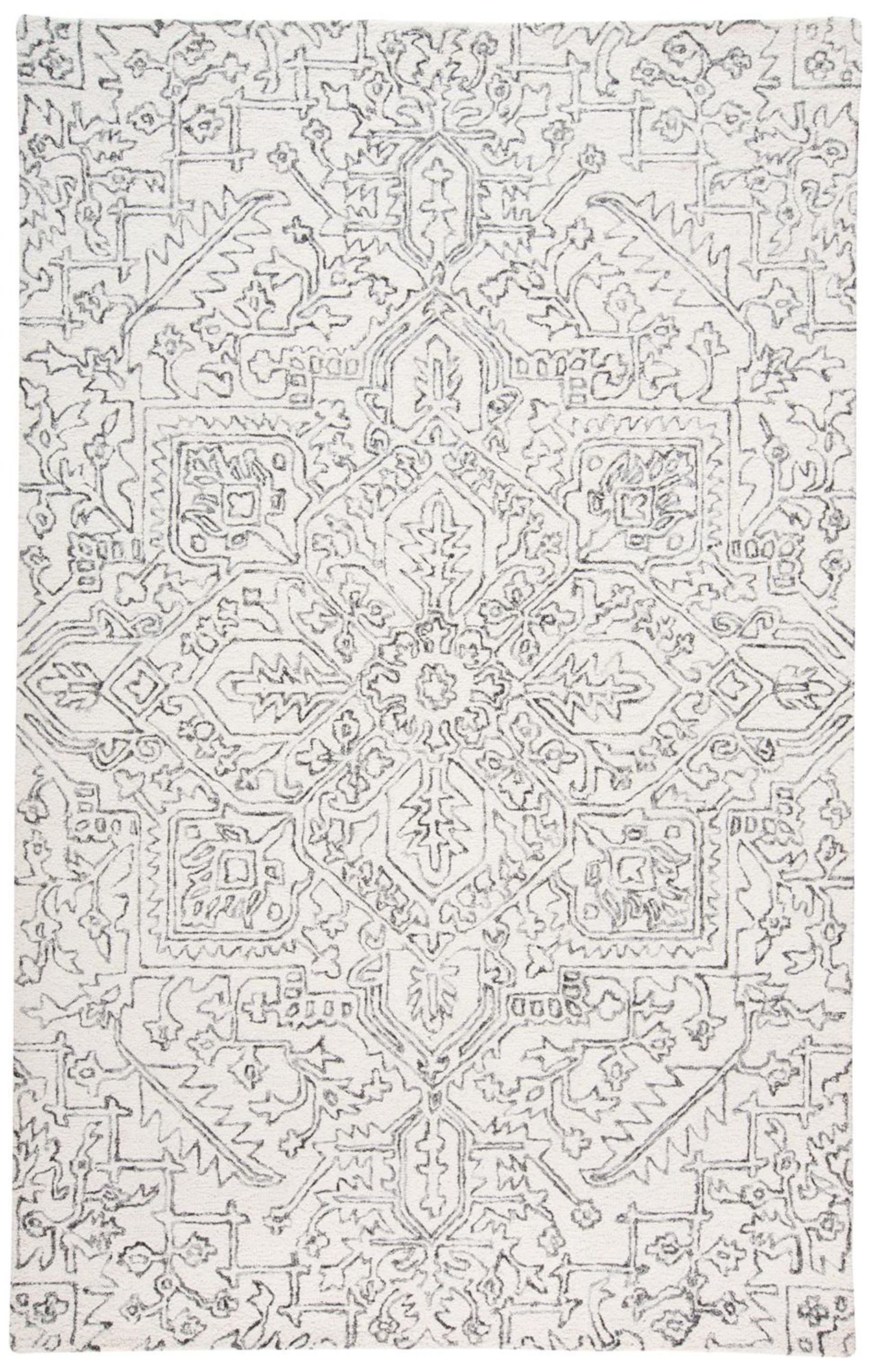 Belfort 8698778 Ivory and Gray Medallion Area Rug