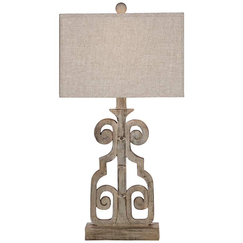 Image 2 Belgian Luxe Braylin Weathered Gray LED Table Lamp