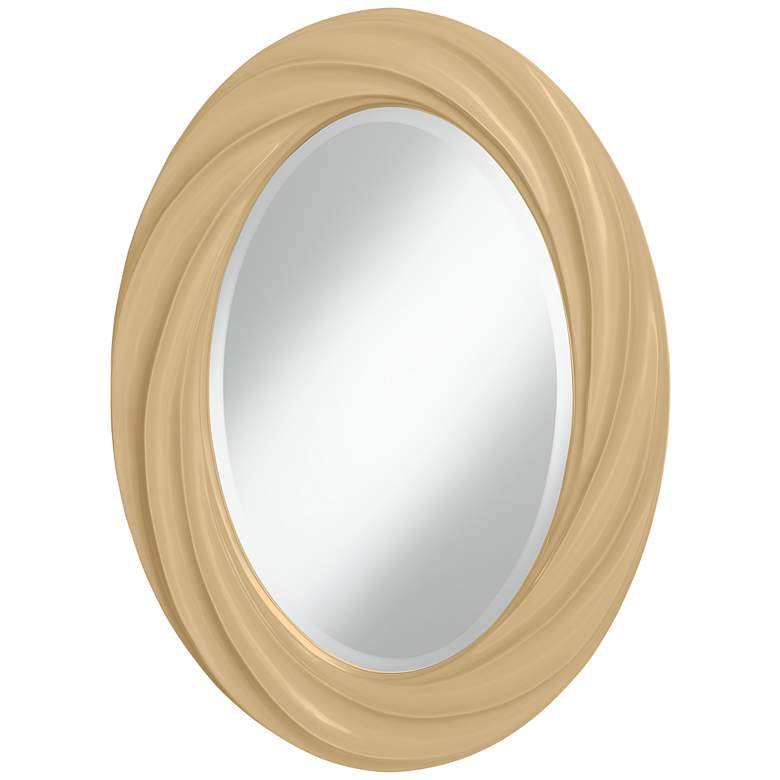Image 1 Believable Buff 30 inch High Oval Twist Wall Mirror