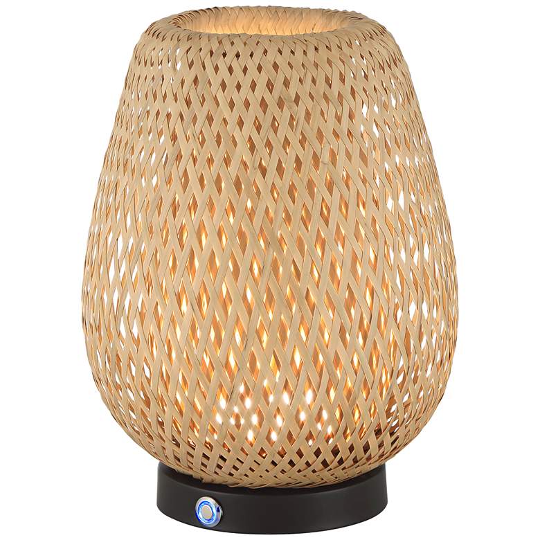 Image 2 Beliz 12" High Rattan 3-Way Accent Table Lamp