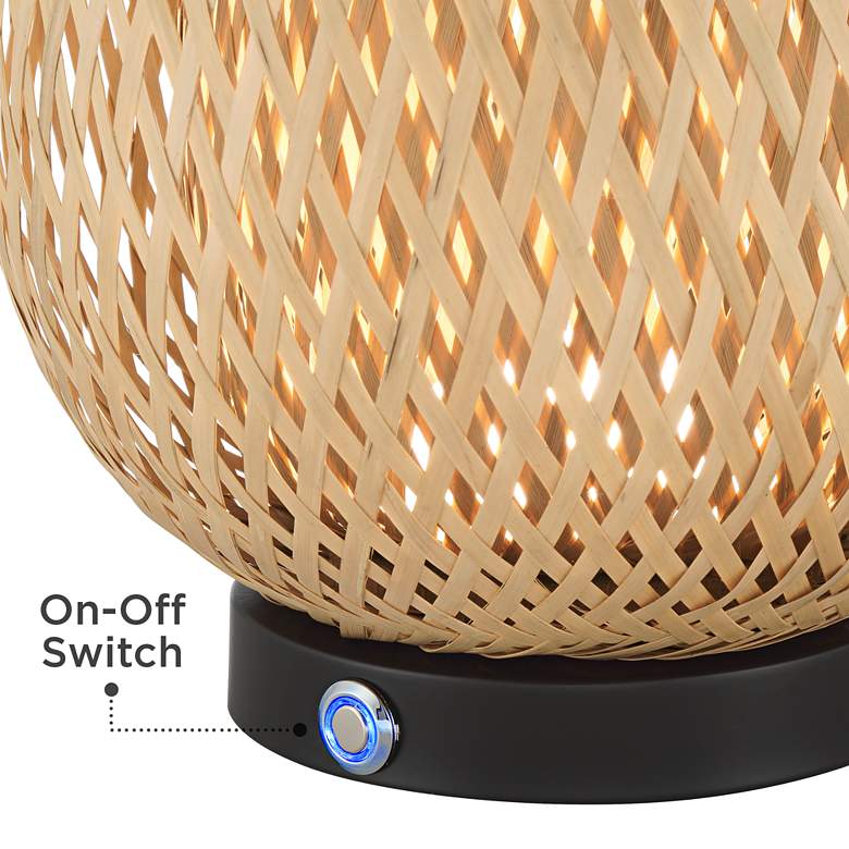 Image 5 Beliz 12" High Rattan 3-Way Accent Table Lamp more views