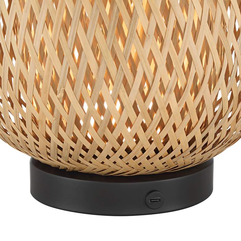 Image 6 Beliz 12" High Rattan 3-Way Accent Table Lamp more views