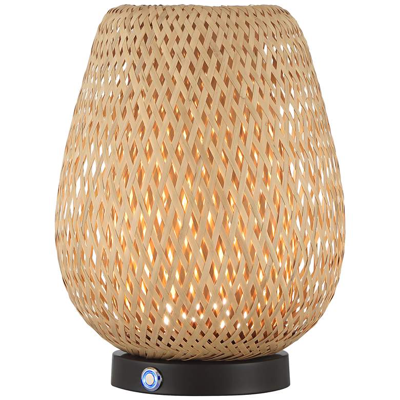 Image 7 Beliz 12" High Rattan 3-Way Accent Table Lamp more views