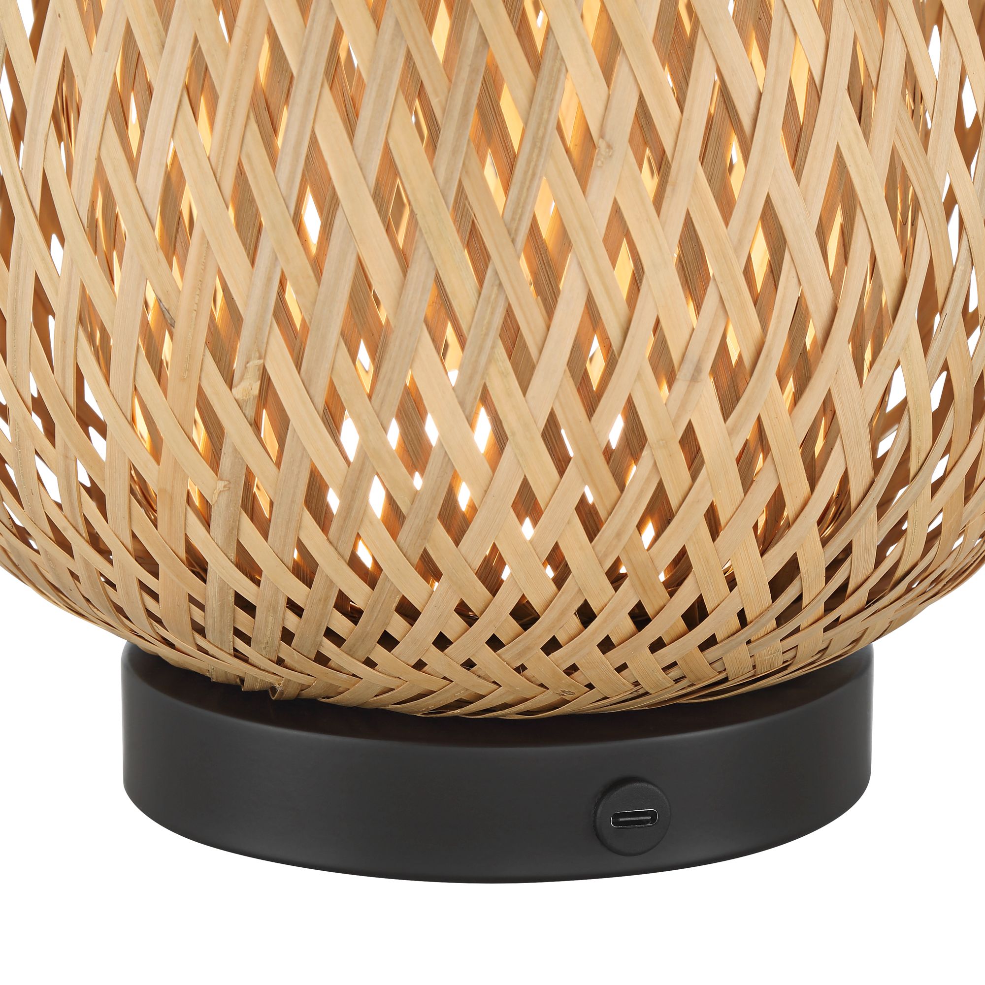 Image 6 Beliz 12" High Rattan 3-Way Cordless Accent Table Lamp more views