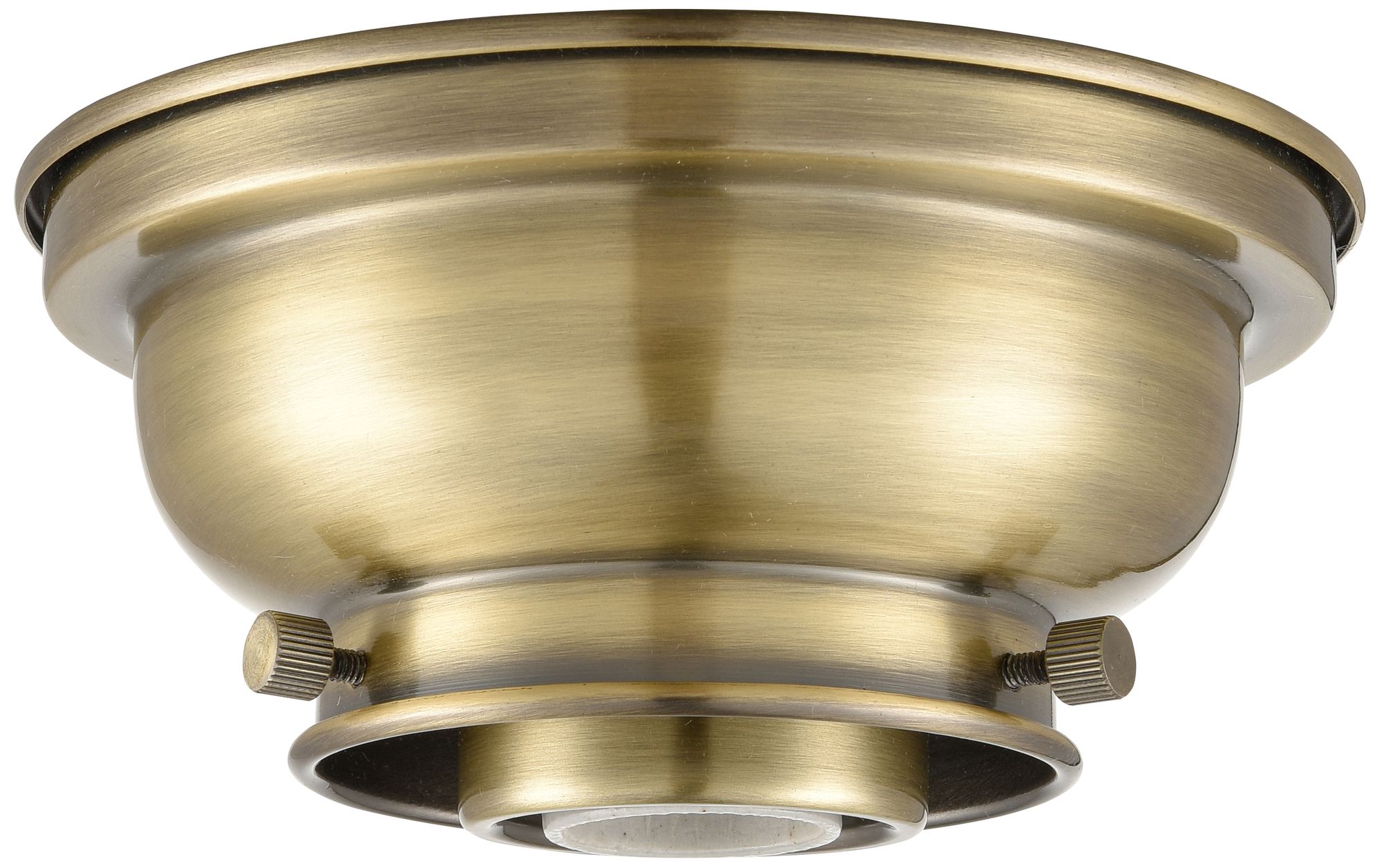Image 2 Bell - 1 Light - 8in - Antique Brass - Matte White Glass - Flush more views