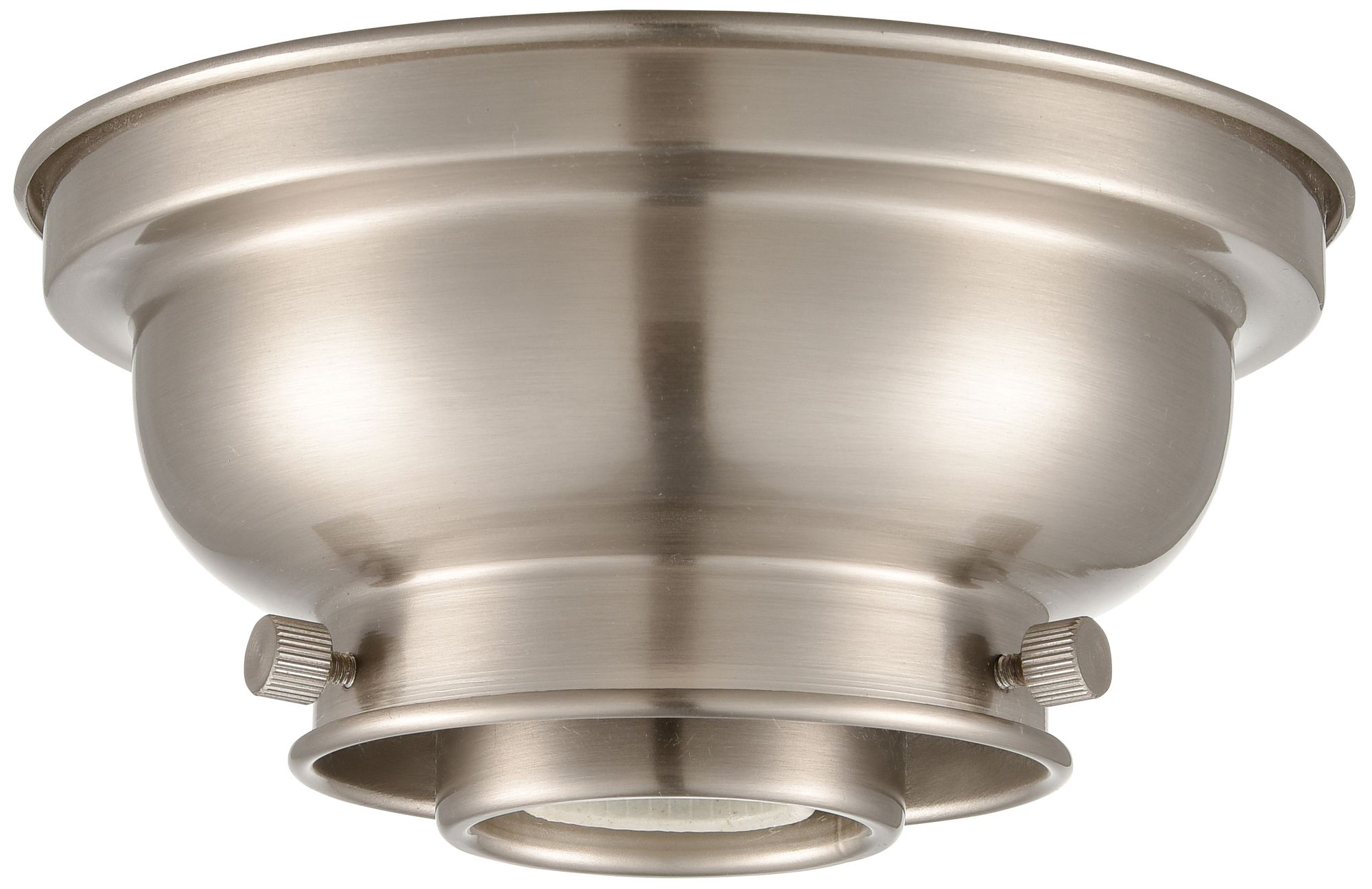 Image 2 Bell - 1 Light - 8in - Brushed Satin Nickel - Matte White Glass - Flush more views