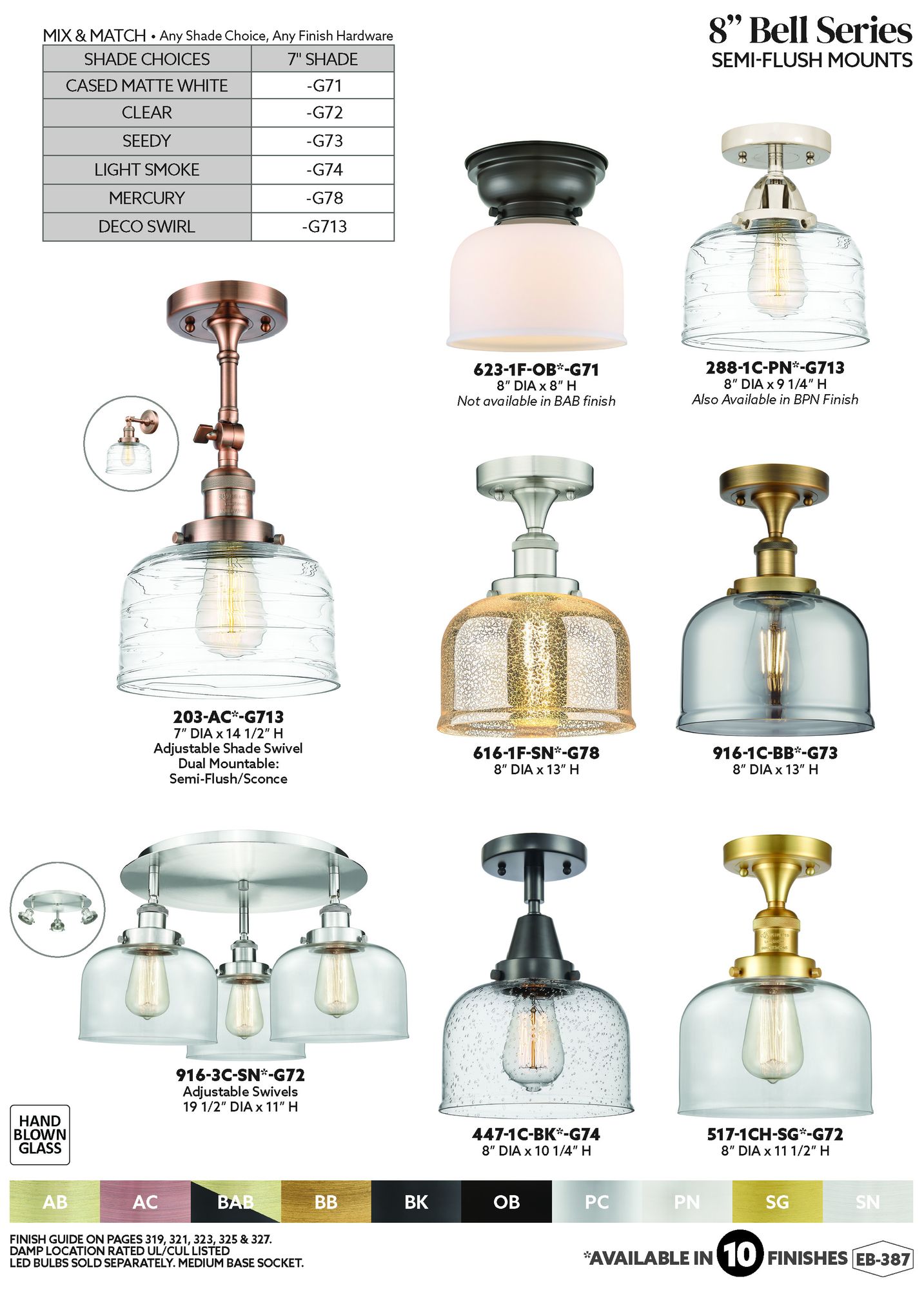 Image 4 Bell - 1 Light - 8in - Oil Rubbed Bronze - Matte White Glass - Flush more views