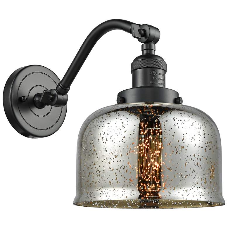 Image 1 Bell 10 3/4"H Oil-Rubbed Bronze w/ Mercury Glass Wall Sconce