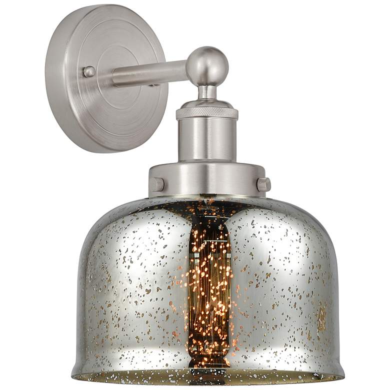 Image 1 Bell 10" High Brushed Satin Nickel Wall Sconce