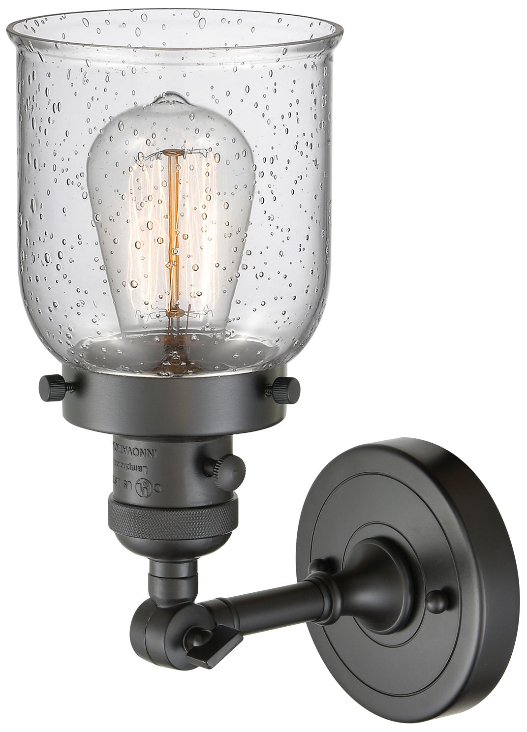 Image 2 Bell 10" High Oil-Rubbed Bronze Wall Sconce w/ Seedy Glass more views