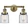 Bell 10"H Antique Brass 2-Light Wall Sconce w/ Clear Glass