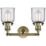 2_Bell 10"H Antique Brass 2-Light Wall Sconce w/ Clear Glass more views