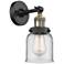Bell 10"H Black Antique Brass Clear Glass LED Wall Sconce