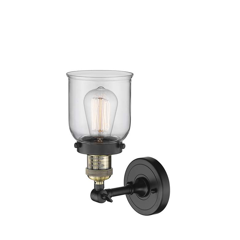 Image 2 Bell 10"H Black Antique Brass Clear Glass LED Wall Sconce more views
