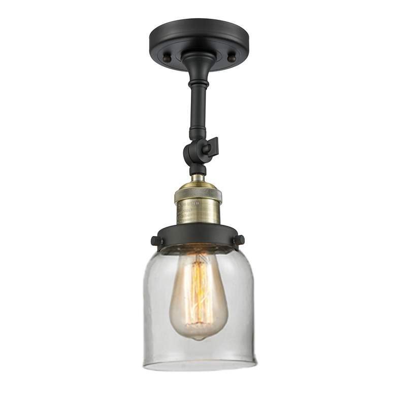 Image 4 Bell 10"H Black Antique Brass Clear Glass LED Wall Sconce more views