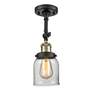 4_Bell 10"H Black Antique Brass Clear Glass LED Wall Sconce more views