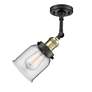 5_Bell 10"H Black Antique Brass Clear Glass LED Wall Sconce more views
