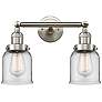 1_Bell 10"H Nickel 2-Light LED Wall Sconce with Clear Glass