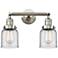 Bell 10"H Nickel 2-Light LED Wall Sconce with Clear Glass