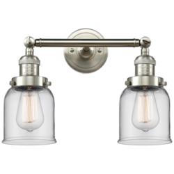 Bell 10"H Nickel 2-Light LED Wall Sconce with Clear Glass