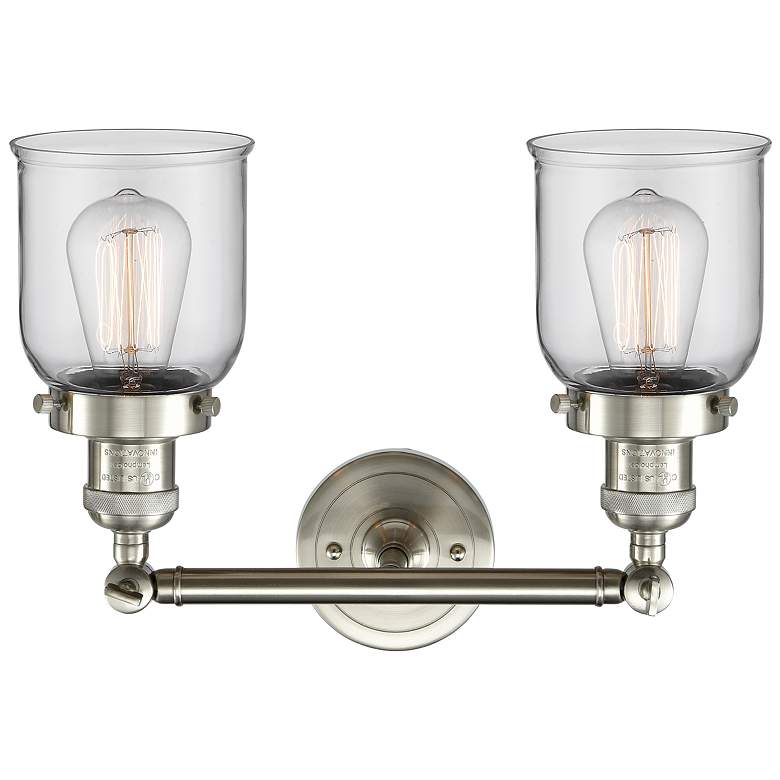 Image 2 Bell 10"H Nickel 2-Light LED Wall Sconce with Clear Glass more views