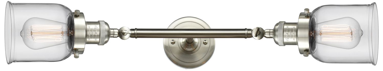 Image 4 Bell 10"H Nickel 2-Light LED Wall Sconce with Clear Glass more views