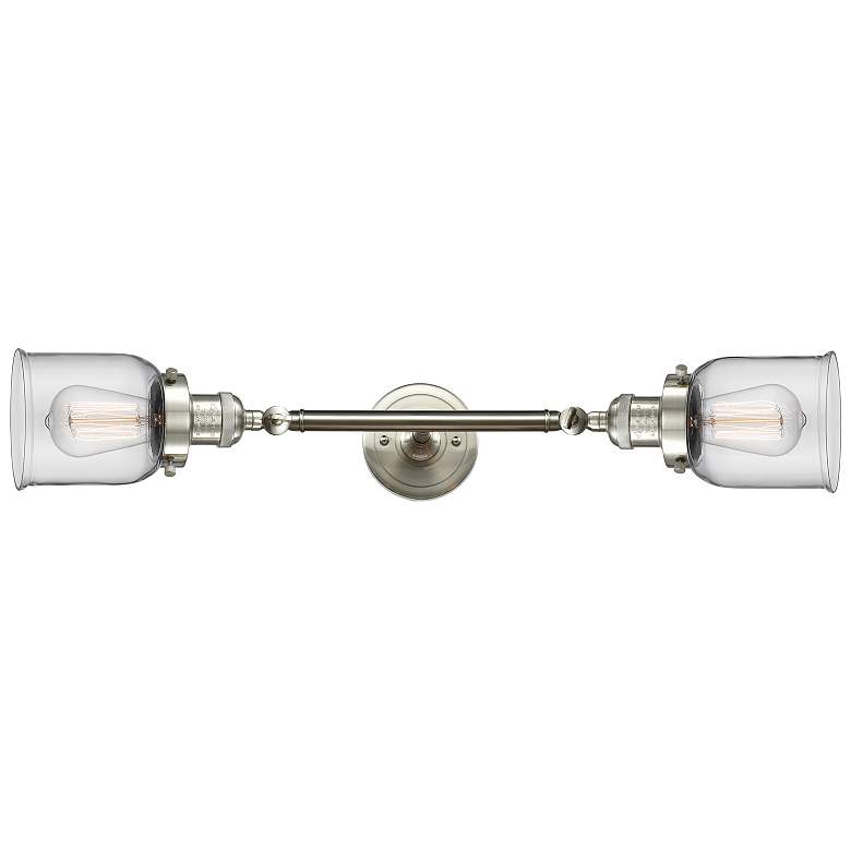 Image 4 Bell 10"H Nickel 2-Light LED Wall Sconce with Clear Glass more views