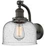 1_Bell 11 1/2" High Oil-Rubbed Bronze Seedy Glass Wall Sconce