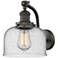 Bell 11 1/2" High Oil-Rubbed Bronze Seedy Glass Wall Sconce