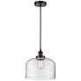 1_Bell 11 1/2"W Oil-Rubbed Bronze Mini Pendant w/ Clear Shade