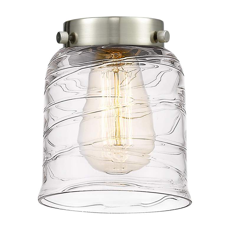 Image 6 Bell 11 3/4" High Matte Black Wall Sconce w/ Swirl Glass more views