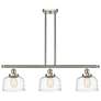 Bell 11" 3 Light Brushed Nickel Island Light w/ Swirl Shade