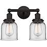 1_Bell 11" High Bronze 2-Light Wall Sconce with Clear Glass