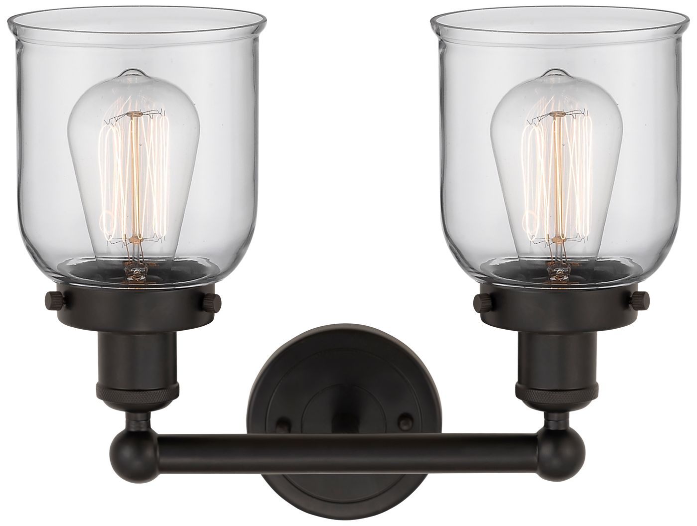 Image 2 Bell 11" High Bronze 2-Light Wall Sconce with Clear Glass more views