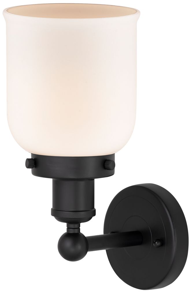 Image 2 Bell 11" High Matte Black Glass Wall Sconce w/ White Glass more views