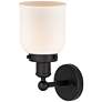 2_Bell 11" High Matte Black Glass Wall Sconce w/ White Glass more views