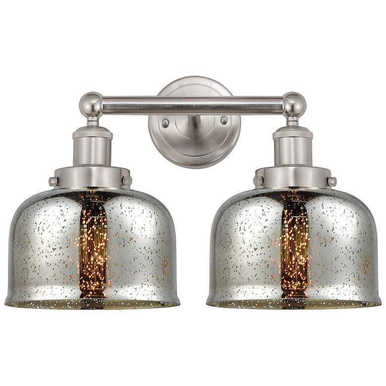 Image 1 Bell 11" High Nickel 2-Light Wall Sconce with Mercury Shade