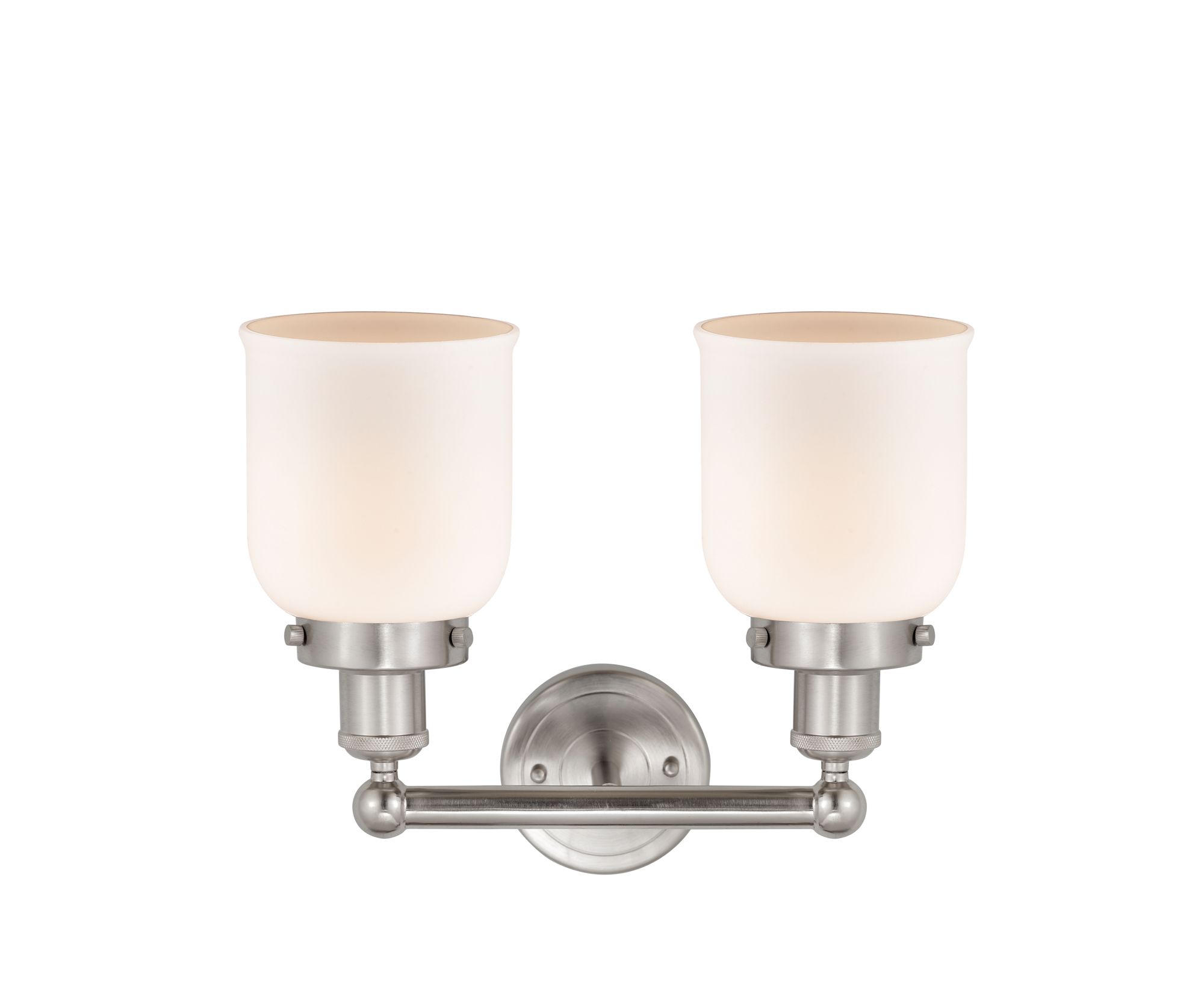 Image 2 Bell 11"H Satin Nickel 2-Light Wall Sconce with White Glass more views