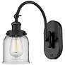 1_Bell 12 1/2" High Matte Black Wall Sconce w/ Clear Shade
