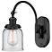 Bell 12 1/2" High Matte Black Wall Sconce w/ Clear Shade