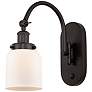1_Bell 12 1/2" High Oil-Rubbed Bronze and White Wall Sconce