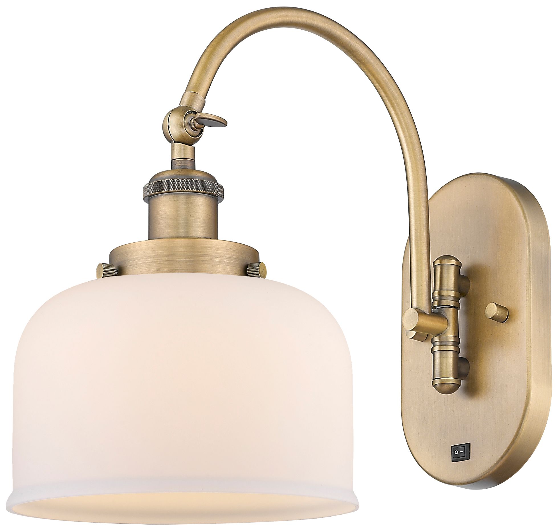 Bell 12 1/2"H Brushed Brass and White Glass LED Wall Sconce