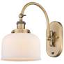 Bell 12 1/2"H Brushed Brass and White Glass LED Wall Sconce