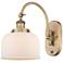 Bell 12 1/2"H Brushed Brass and White Glass LED Wall Sconce