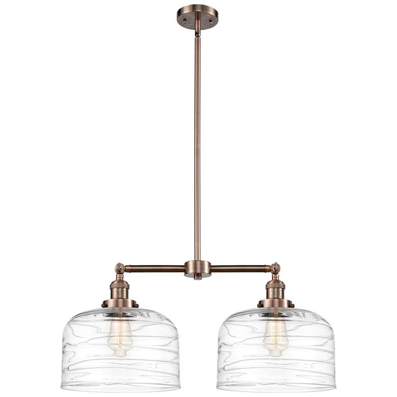Image 1 Bell 12 inch - 2 Light 21 inch Island Light - Antique Copper  - Clear Dec