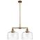Bell 12" - 2 Light 21" Island Light - Brushed Brass - Clear Deco